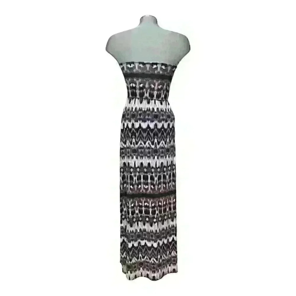Cynthia Rowley Maxi Dress Long Strapless Boho Bohemian Ikat Beach - Picture 2 of 5